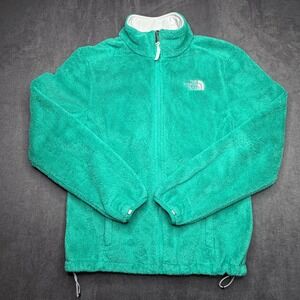 The North Face Womens Fleece Jacket Green Full Zip Logo Size S P